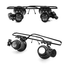 Watch Repair Magnifier Adjustable Angle Jeweler Magnifying Glasses w/ LED Light