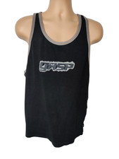 GASP BLACK GREY VEST XL RIBBED TANK MENS BODY BUILDING MUSCLE TOP GYM WORKOUT