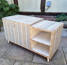 Retro Vintage Lloyd Loom Style Storage Box, Chest Ottoman, Shelves, Seat, Bench