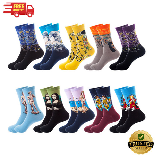 Art oil painting cotton - art, socks