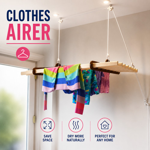 Ceiling clothes airer - airer, pulley