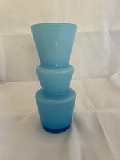 Blue Art Glass Blue / White Cased Hooped Glass Swedish