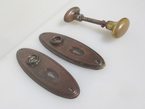 Vintage brass door - door, knobs