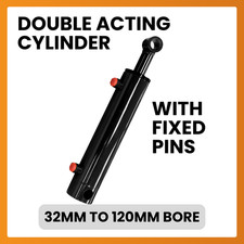 Hydraulic Fixed Pin Double Acting Cylinder / Ram 32mm to 120mm Bore Options