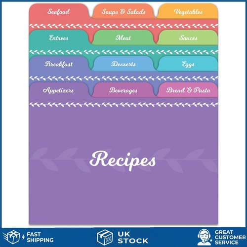 Vibrant rainbow recipe card - rainbow,
