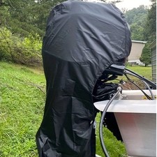 FULL OUTBOARD MOTOR COVER HEAVY DUTY WATERPROOF UNIVERSAL - BLACK