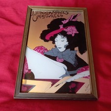 STUNNING VINTAGE ART NOVEAU STYLE 'LITHOGRAPHIES ORIGINALES' MIRROR