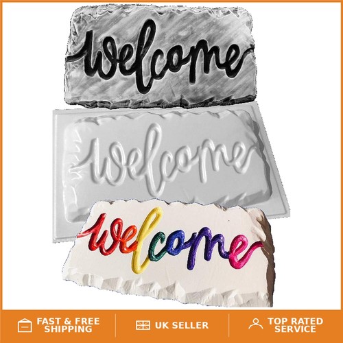 Elegant welcome stone concrete - welcome,