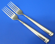 2 - Guy Degrenne ABSOLU Glossy Stainless Flatware 7" SALAD FORKS