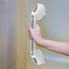 Newthinking 15.8" Suction Grab Rail– Bathroom Handle with Safety Indicator- Grey
