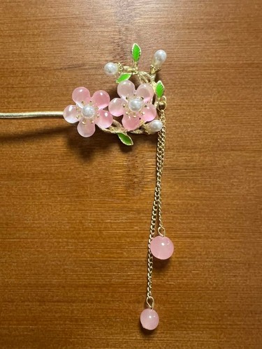 Pink flower hair ornament - flower,