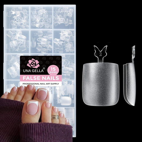 Square false toenails 216pcs - square,