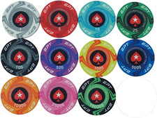 Poker Chips POKERSTARS EPT Ceramic Chips,11 pieces sample Set