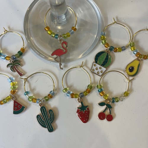 Wine glass charms - glass,