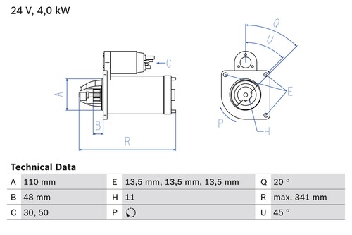 Bosch starter daf 8 - bosch,