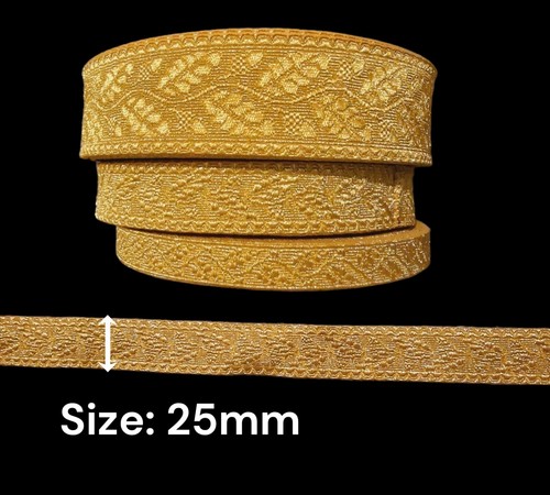 Oak leaf mylar braid - mylar, gold