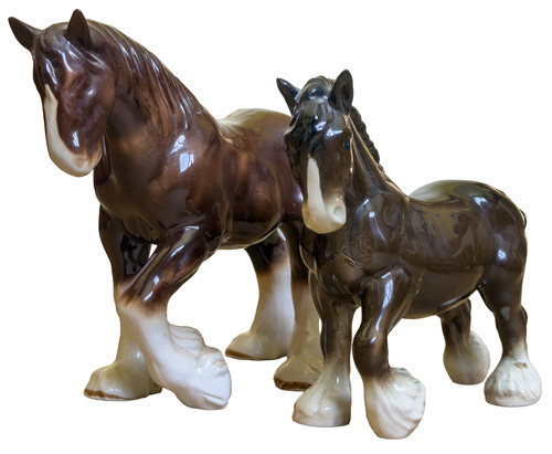 Pair ceramic shire horse - pair, of