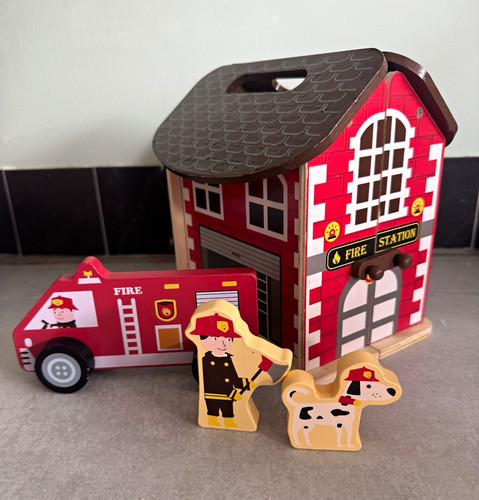 Wooden fire station - fire, carry