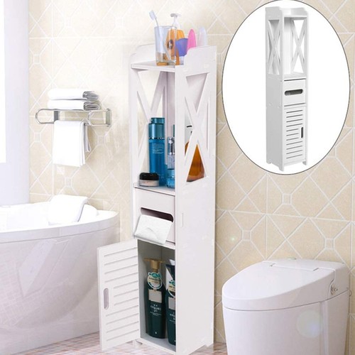 White bathroom cabinet storage - white,
