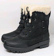 Sorel Tivoli IV Parc Waterproof Boots Black Lamb Wool Womens Size 6 NL4471-010