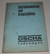 Operating Instructions and Spare Parts List Osha Loading Wagon Book Spare Parts Catalogue