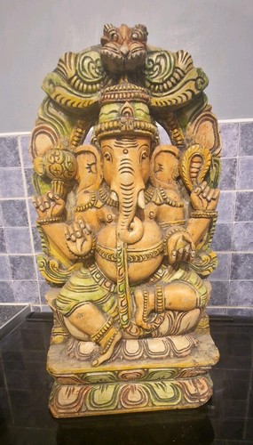 Hand carved wooden ganesh - carved,