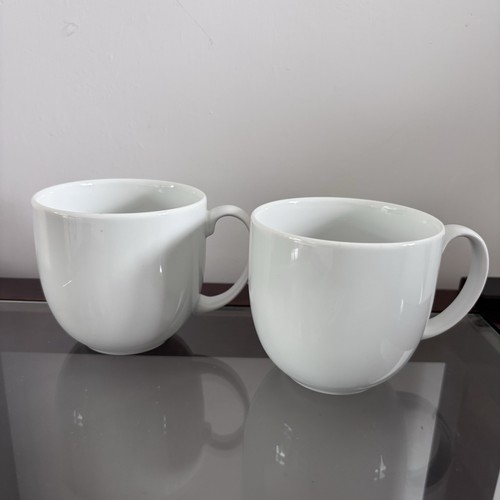 Denby white mugs pair - x,