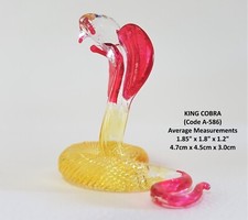 Glass SNAKE Glass REPTILE Glass KING COBRA Coloured Glass Figure Glass Ornaments