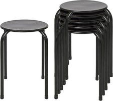 Set of 6 Black Metal Stacking