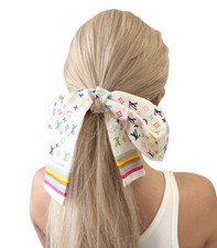 LOUIS VUITTON Vintage LV Monogram Multicolor Bandeau Scarf Silk Hair Accessory