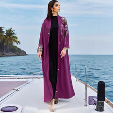 Ramadan Dubai Open Abaya Women Muslim Dress Kimono Cardigan Islam Robe Kaftan