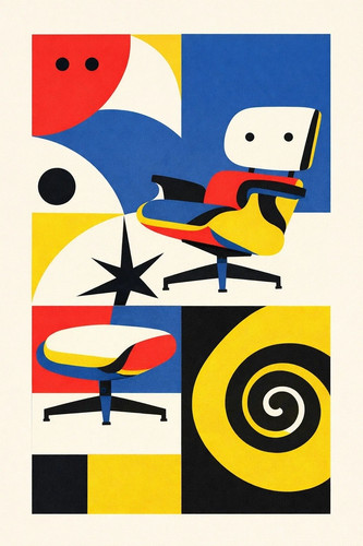 Eames lounge chair bauhaus mid - chair,
