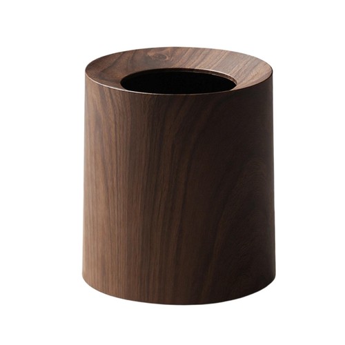 Wood grain trash - trash, bin
