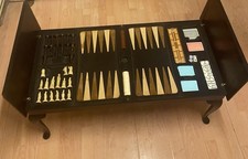 Multi-Game Wooden Table – Chess, Backgammon, Cards, Dominoes & More