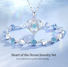 2pcs ocean heart Necklace and