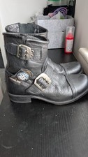 NEW ROCK BLACK LEATHER BOOTS SIZE 7.5. 41