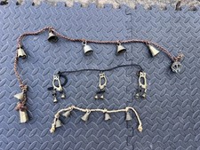 Antique Brass Bells Claw Bell owls on rope Asia Middle Eastern