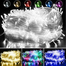 10-100m Fairy String Lights Christmas Outdoor Party Indoor Mains Plug in LED UK