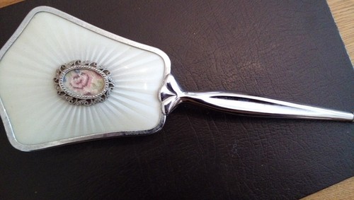 Vintage art deco hand mirror - art,