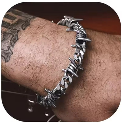 Barbed wire cuban link - wire, chain