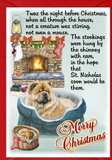 Chow Chow Dog Christmas Card A6 (4" x 6")  (Blank inside) by Starprint