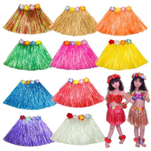 Hawaiian hula straw skirts - hawaiian,