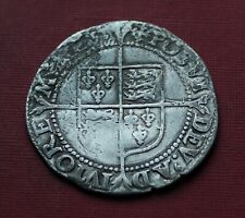 ELIZABETH I 1560-1561 HAMMERED SILVER SHILLING - mm CROSS-CROSSLET