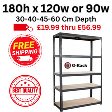 G-Rack Garage Shelving Units VARIOUS SIZES Single Bay 5 Tier Shelf FREEPOST