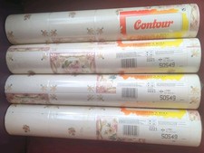 Vintage Wallpaper Tile On A Roll Vinyl Floral Tile Effect x 4 Rolls BNOS