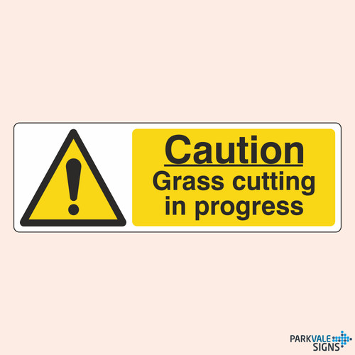 Caution grass cutting - caution,