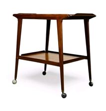REMPLOY TEAK COFFEE TABLE TROLLEY TWO TIER DANISH STYLE MID CENTURY RETRO