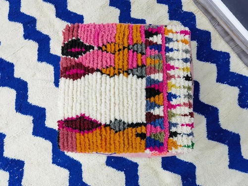 Morocco kilim pouf - morocco, vintage