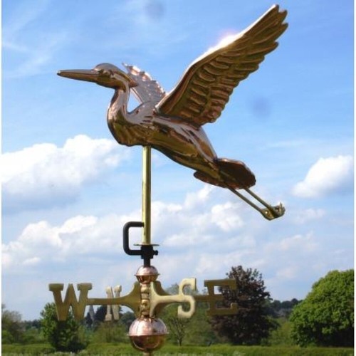Blue heron copper weathervane - copper,