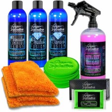 Car Restoration Kit Valeting Cleaning Polish Wax Wash Clay Set Pure Definition